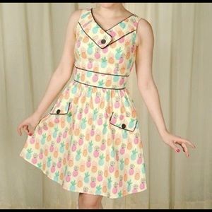 Retrolicious Pineapple Dress NWT
